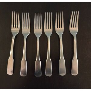 International Silver Deluxe Set of 6 Pieces Dinner Forks 7.25''